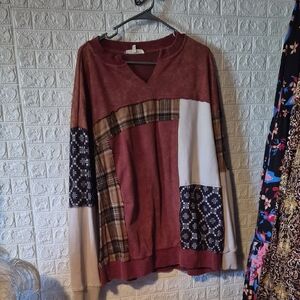 gilded intent patchwork sweatshirt